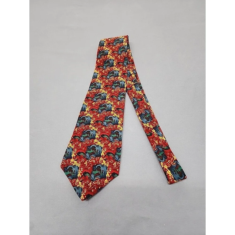 Jerry Garcia Neck Tie 100% Silk Multicolor Abstract Waves Made In The USA